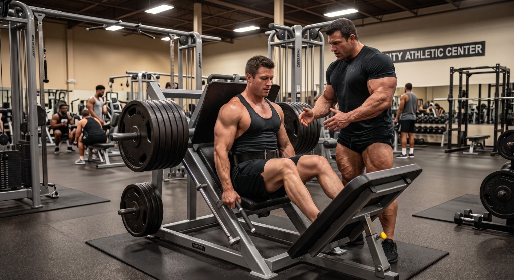 Fitnesz edző az edzőteremben